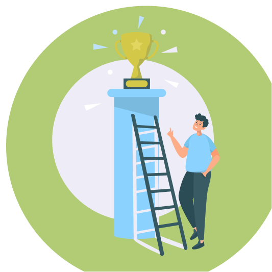 Evergreen principle image with office